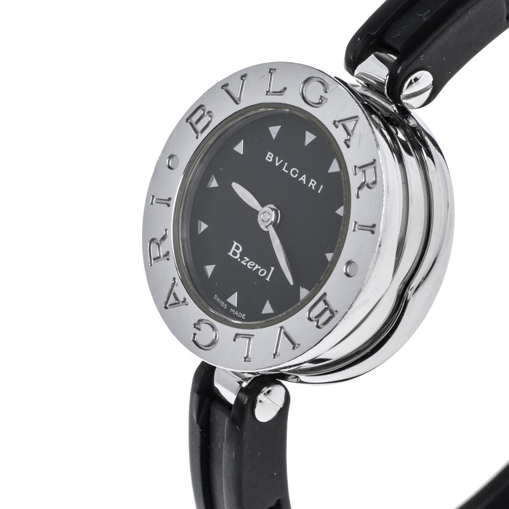 Contemporary Bvlgari Black Stainless Steel Black Resin B.Zero1  Women's Wristwatch 22 mm