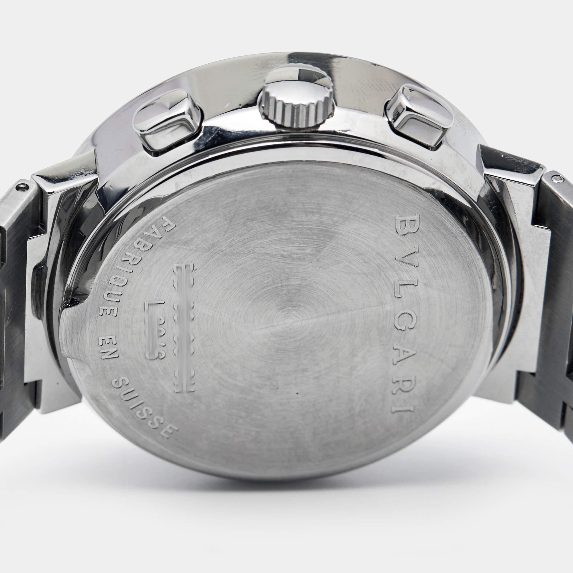 Bvlgari Black Stainless Steel Bvlgari Bvlgari BB38SSCH Men's Wristwatch 38 mm 1