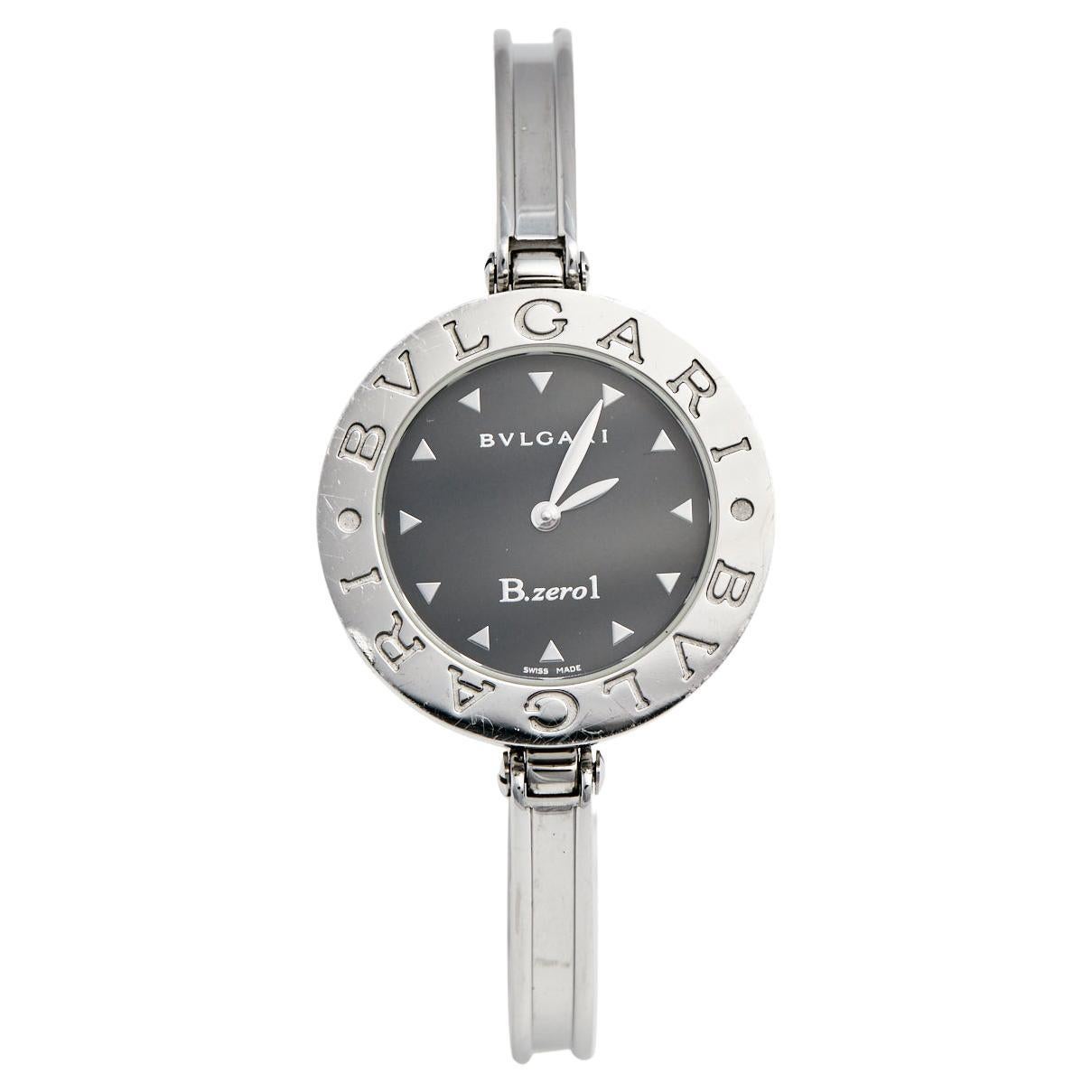 Bvlgari Black Stainless Steel B.Zero1 BZ 30 S Women's Wristwatch 30 mm