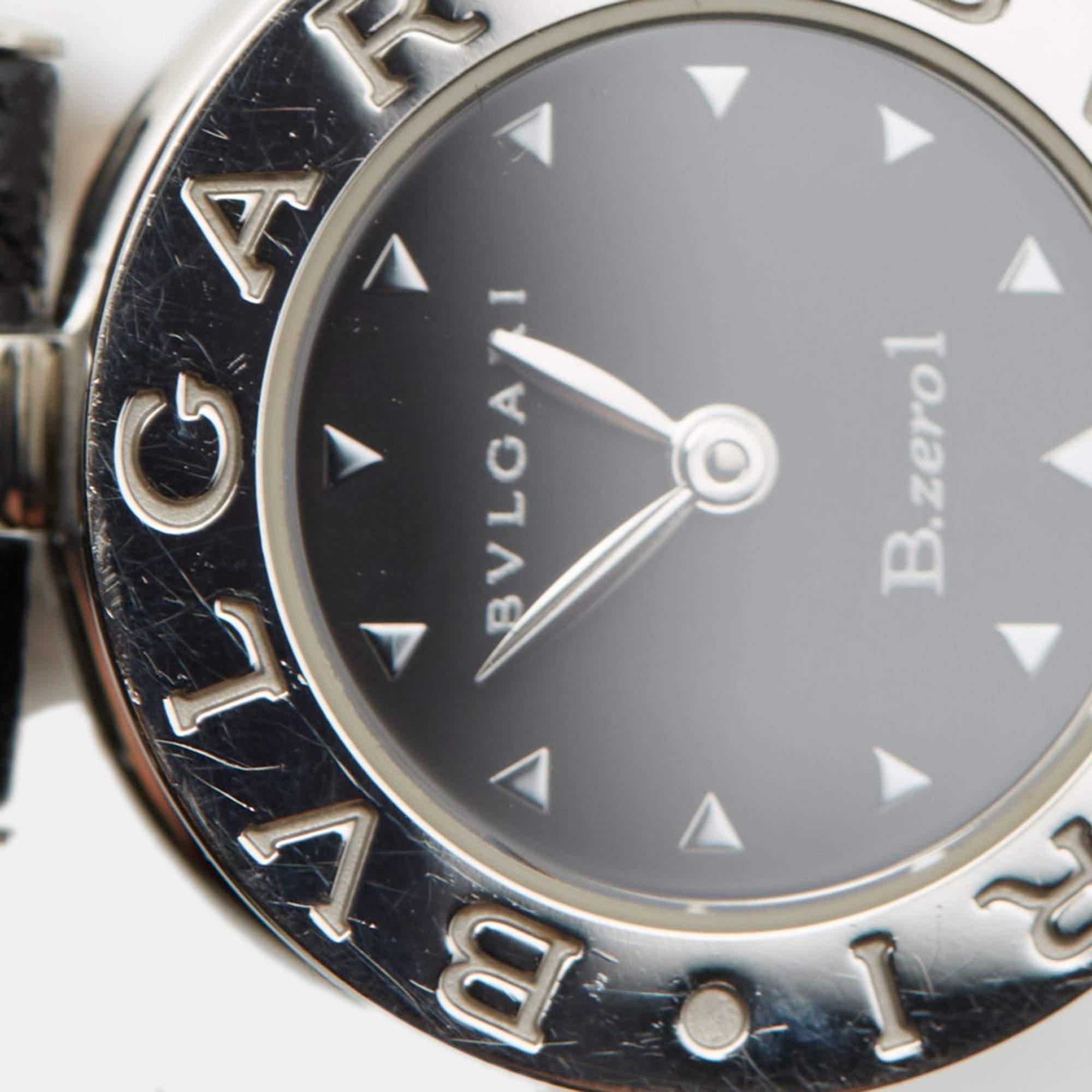 Bvlgari Black Stainless Steel Calf B.zero1 Bz22s Women's Wristwatch 22 mm In Good Condition In Dubai, Al Qouz 2