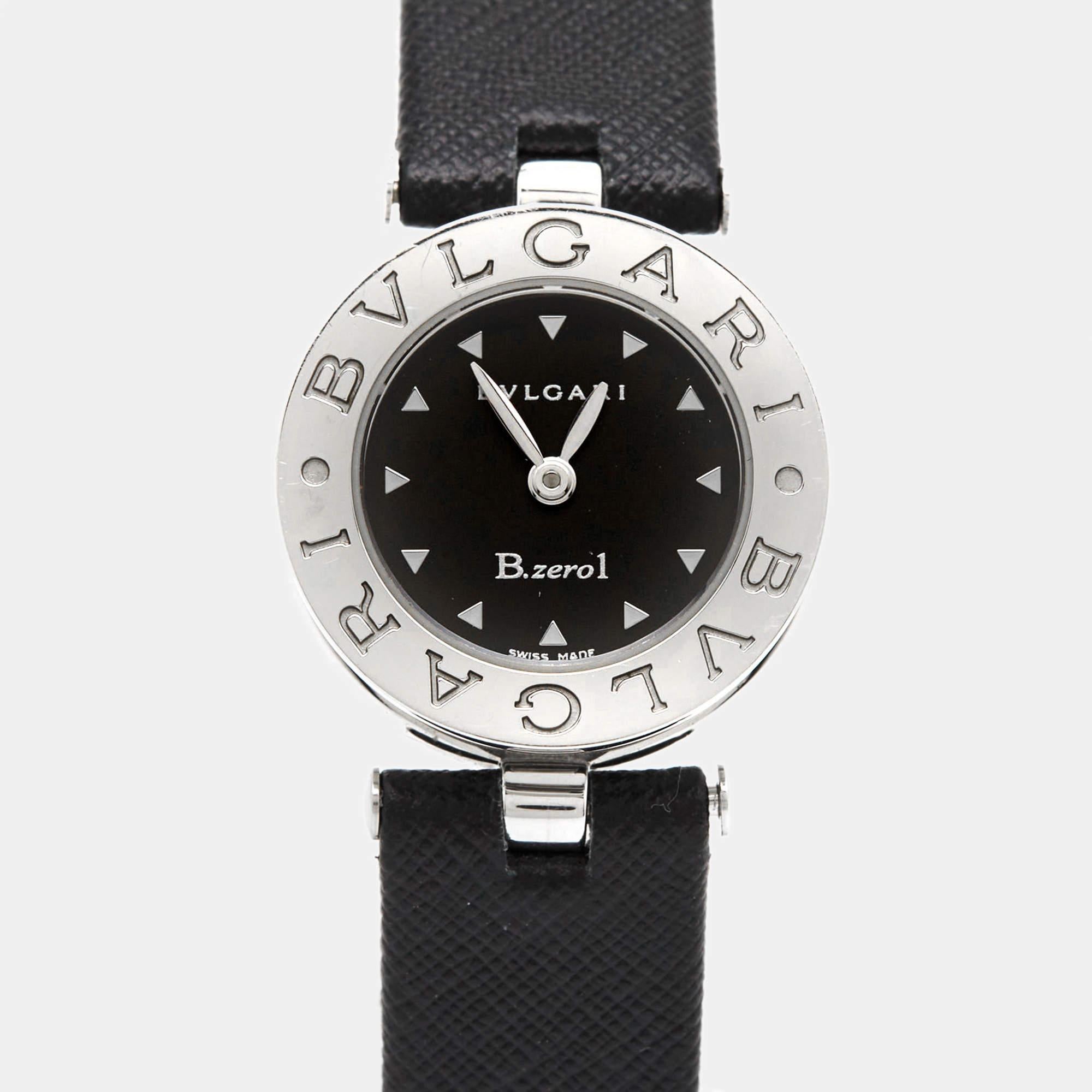 Bvlgari Black Stainless Steel Calf B.zero1 Bz22s Women's Wristwatch 22 mm 1
