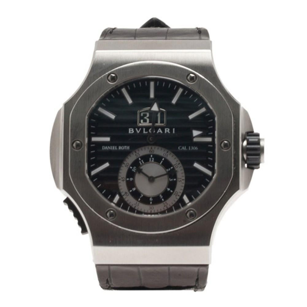 Bvlgari Black Stainless Steel Daniel Roth Men's Wristwatch 50MM In Fair Condition In Dubai, Al Qouz 2