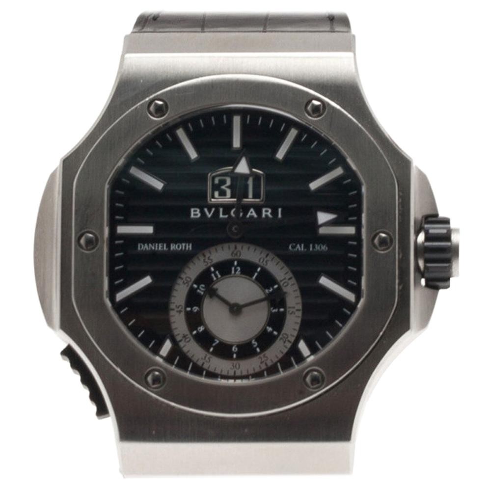 Bvlgari Black Stainless Steel Daniel Roth Men's Wristwatch 50MM