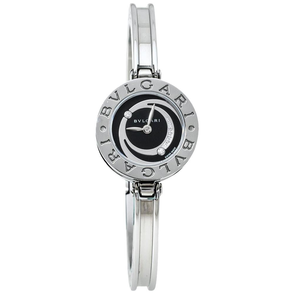 Bvlgari Black Stainless Steel Diamond B.Zero1 BZ22S Women
s Wristwatch 22 mm