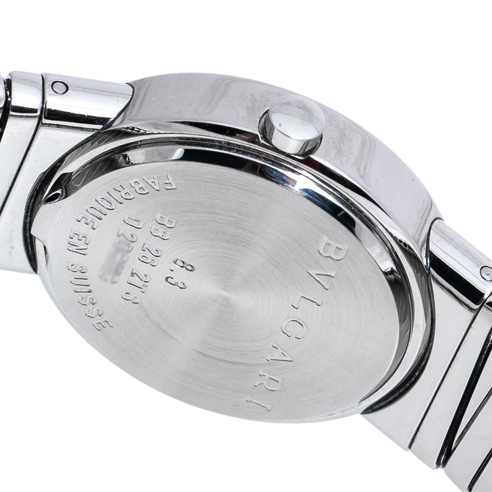 Bvlgari Black Stainless Steel Diamond Tubogas BB262TS Women's Wristwatch 26 mm 1