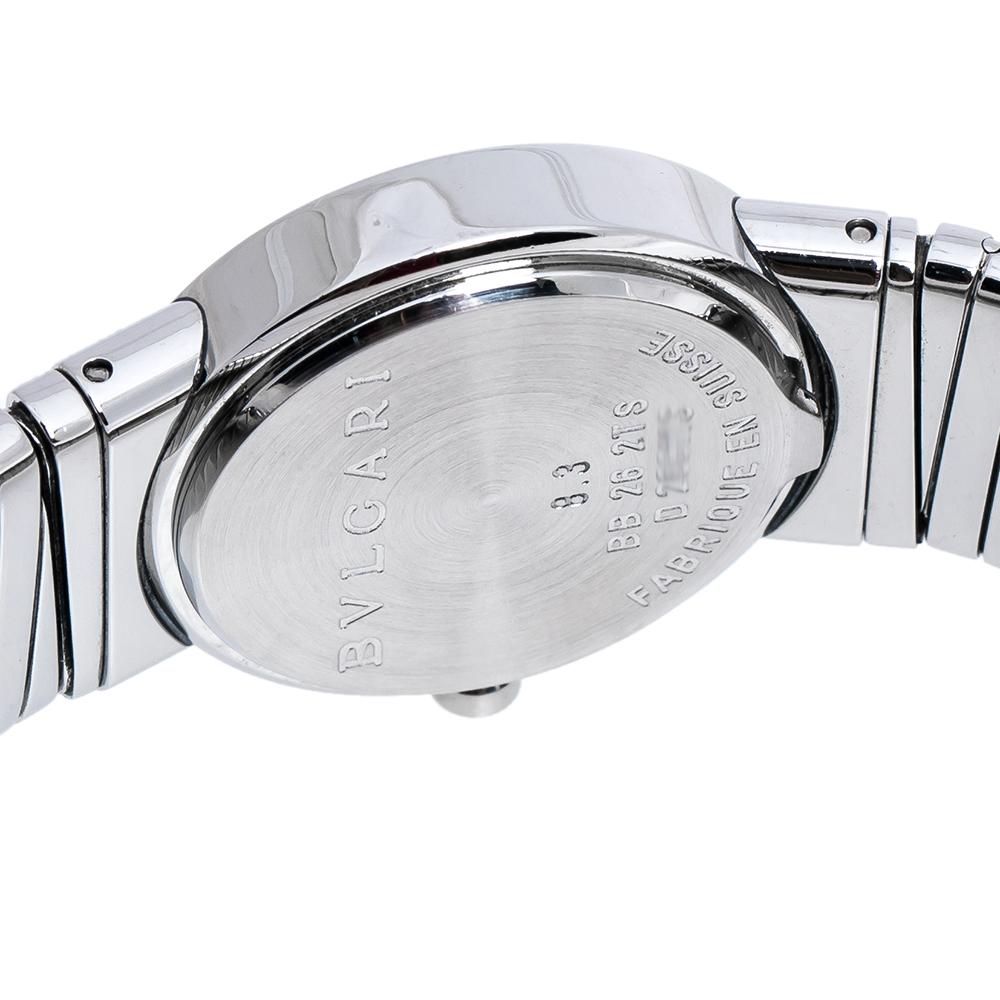 Bvlgari Black Stainless Steel Diamond Tubogas BB262TS Women's Wristwatch 26 mm 2