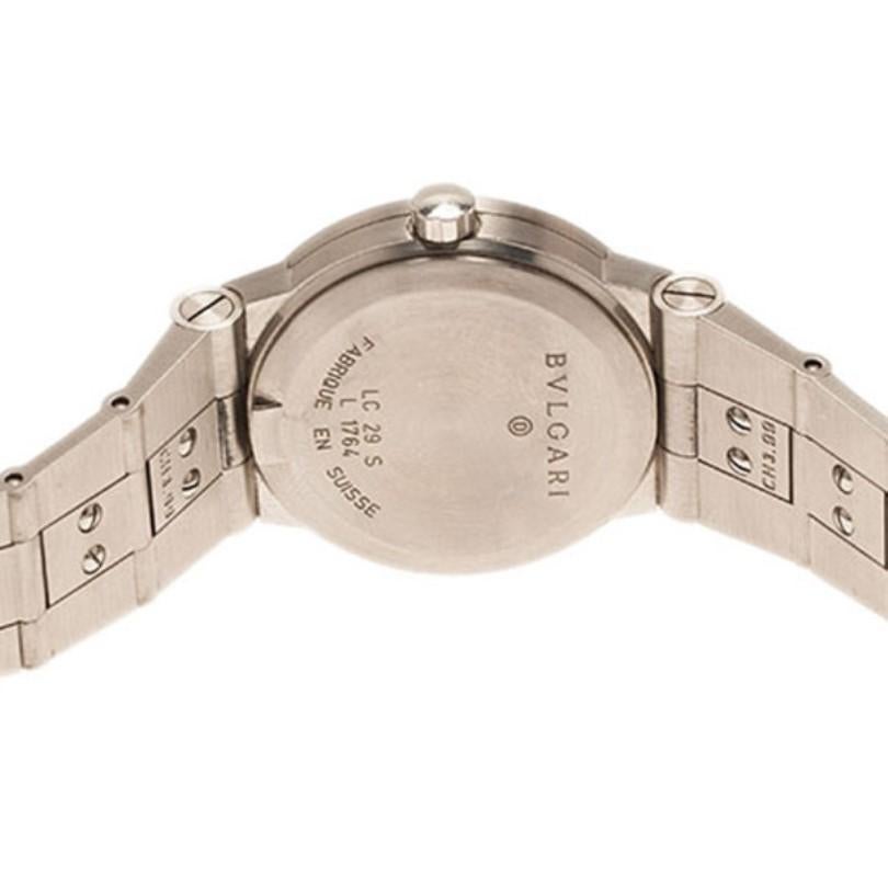 Contemporary Bvlgari Black Stainless Steel LC 29 S Women's Wristwatch 29MM