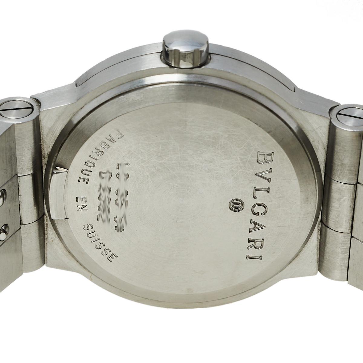 Bvlgari Black Stainless Steel LC 35 S Diagono Automatic Men's Wristwatch 35 MM 1