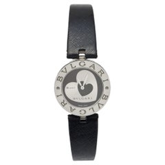 Bvlgari Black Stainless Steel Leather B.Zero1 BZ30S Women's Wristwatch 30 mm