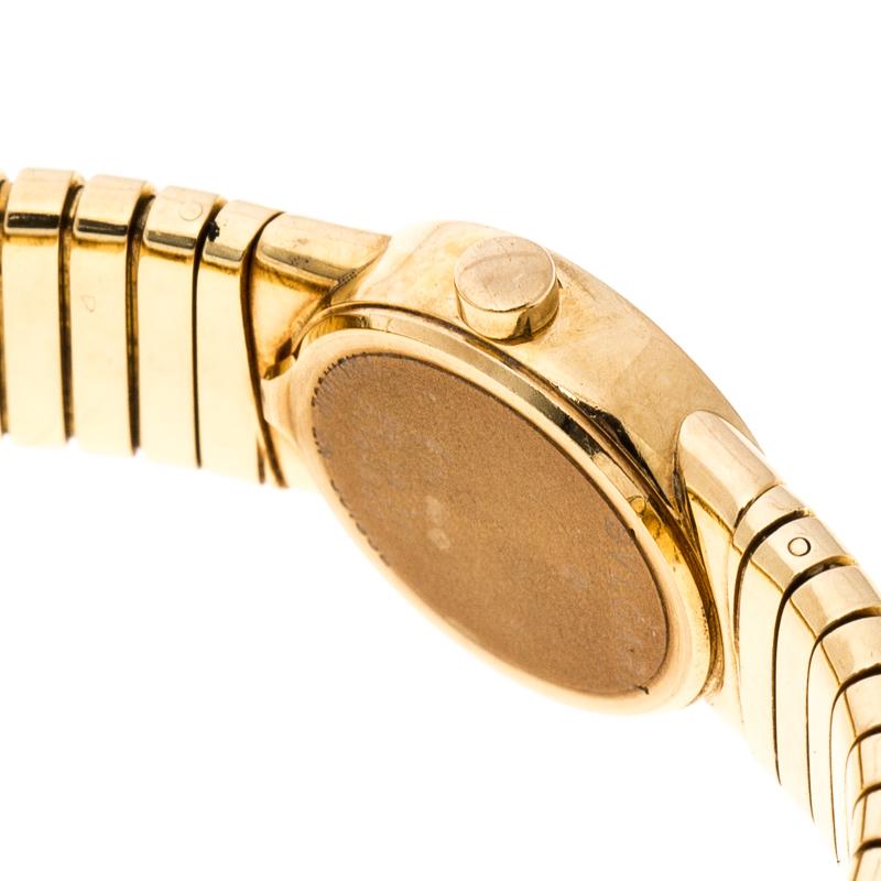 Bvlgari Black Tubogas 18K Yellow Gold Women's Wristwatch 19MM 1