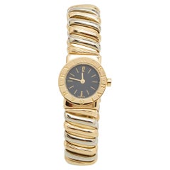 Bvlgari Black Two-Tone 18K Gold Tubogas BB192T Women's Wristwatch 19 mm