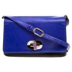 Bvlgari Blue/Black Leather Icona Shoulder Bag