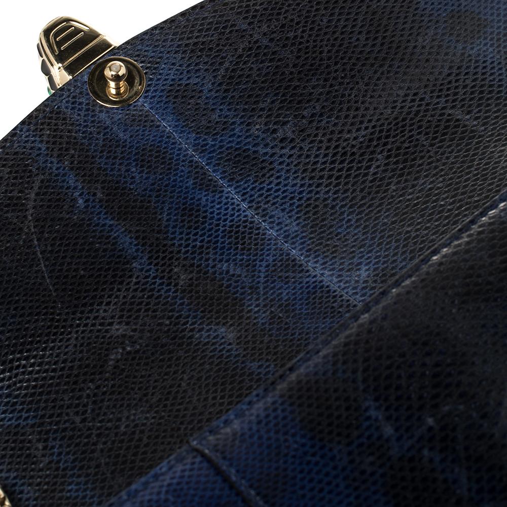 Bvlgari Blue Karung Medium Serpenti Forever Flap Shoulder Bag In Good Condition In Dubai, Al Qouz 2