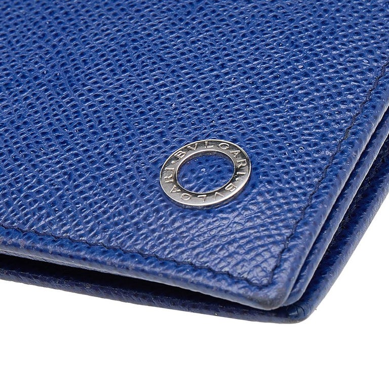 Bvlgari Blue Leather Business Card Holder At 1stDibs