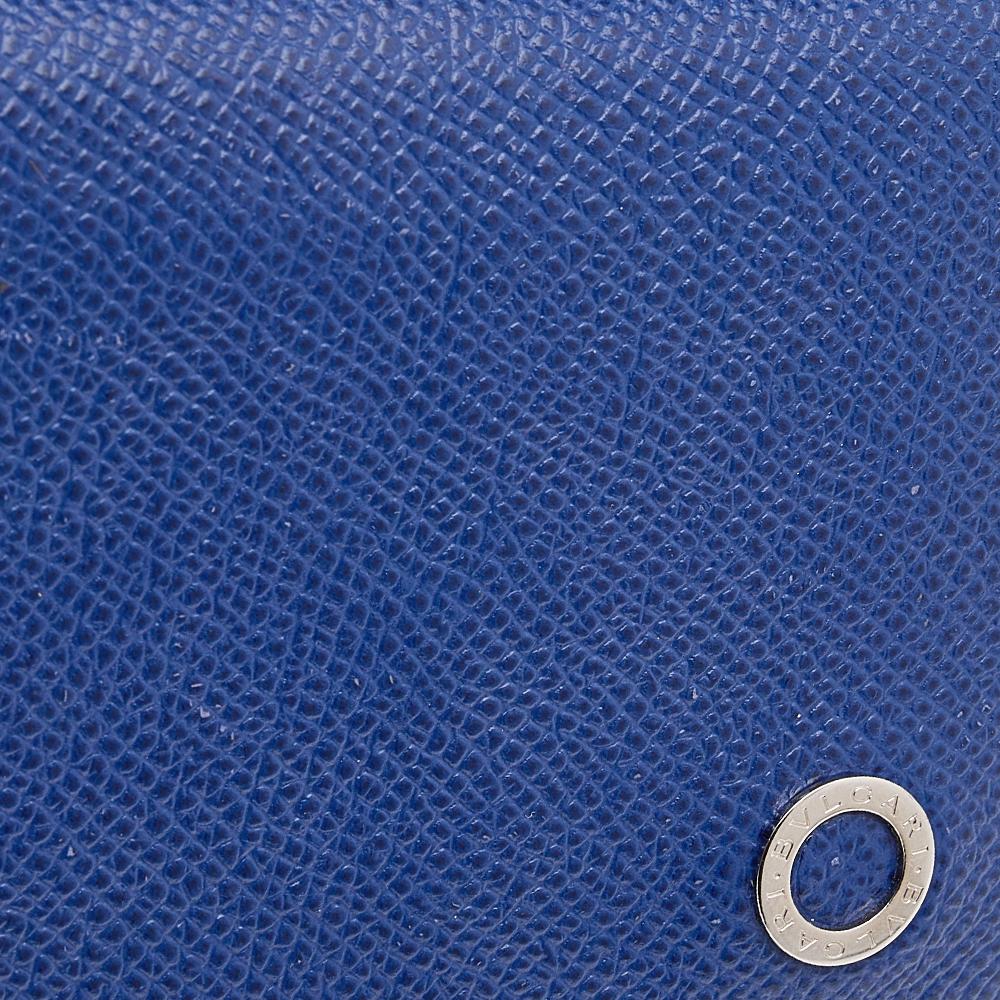 Bvlgari Blue Leather Business Card Holder In Good Condition In Dubai, Al Qouz 2