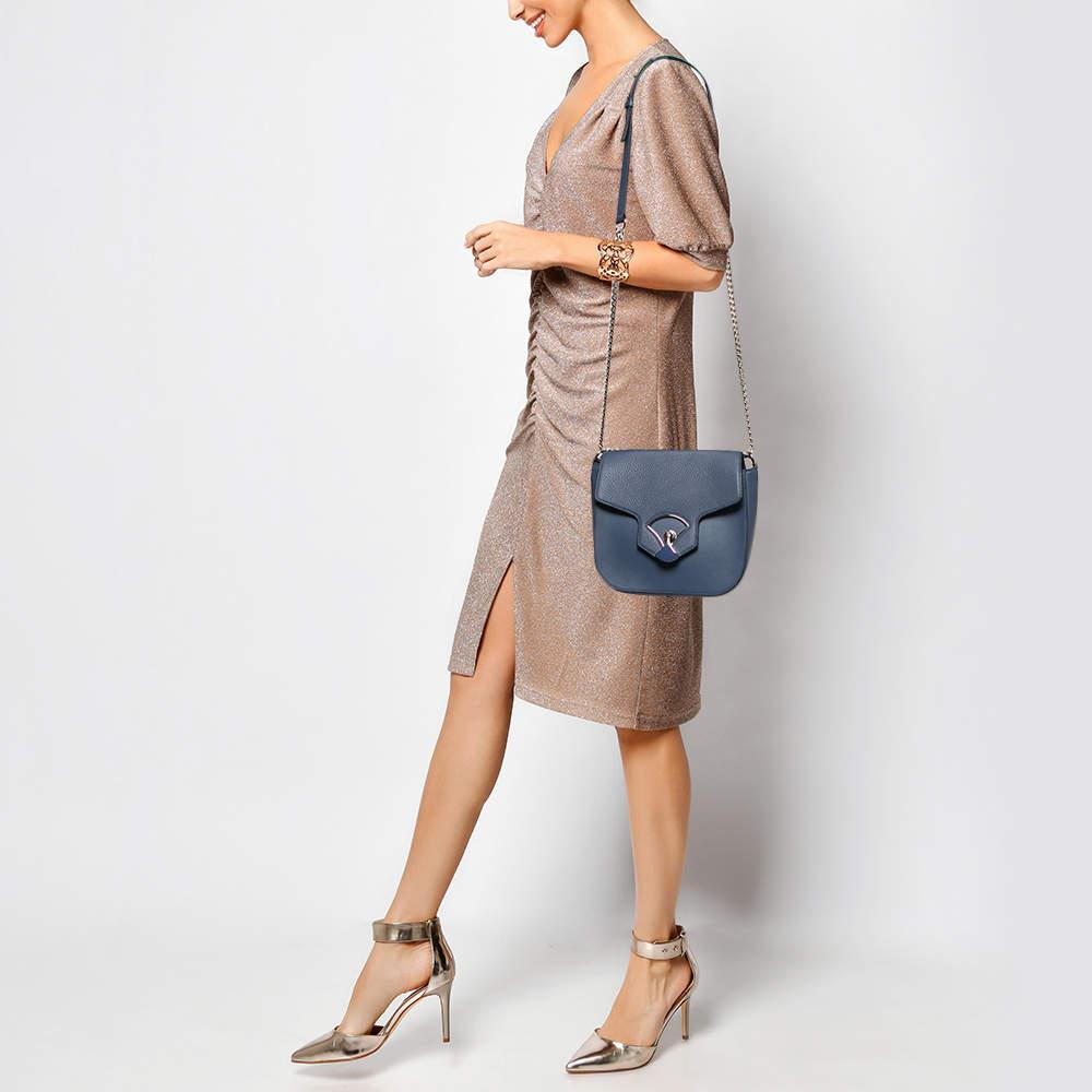 Bvlgari Blue Leather Divas' Dream Shoulder Bag In Excellent Condition In Dubai, Al Qouz 2