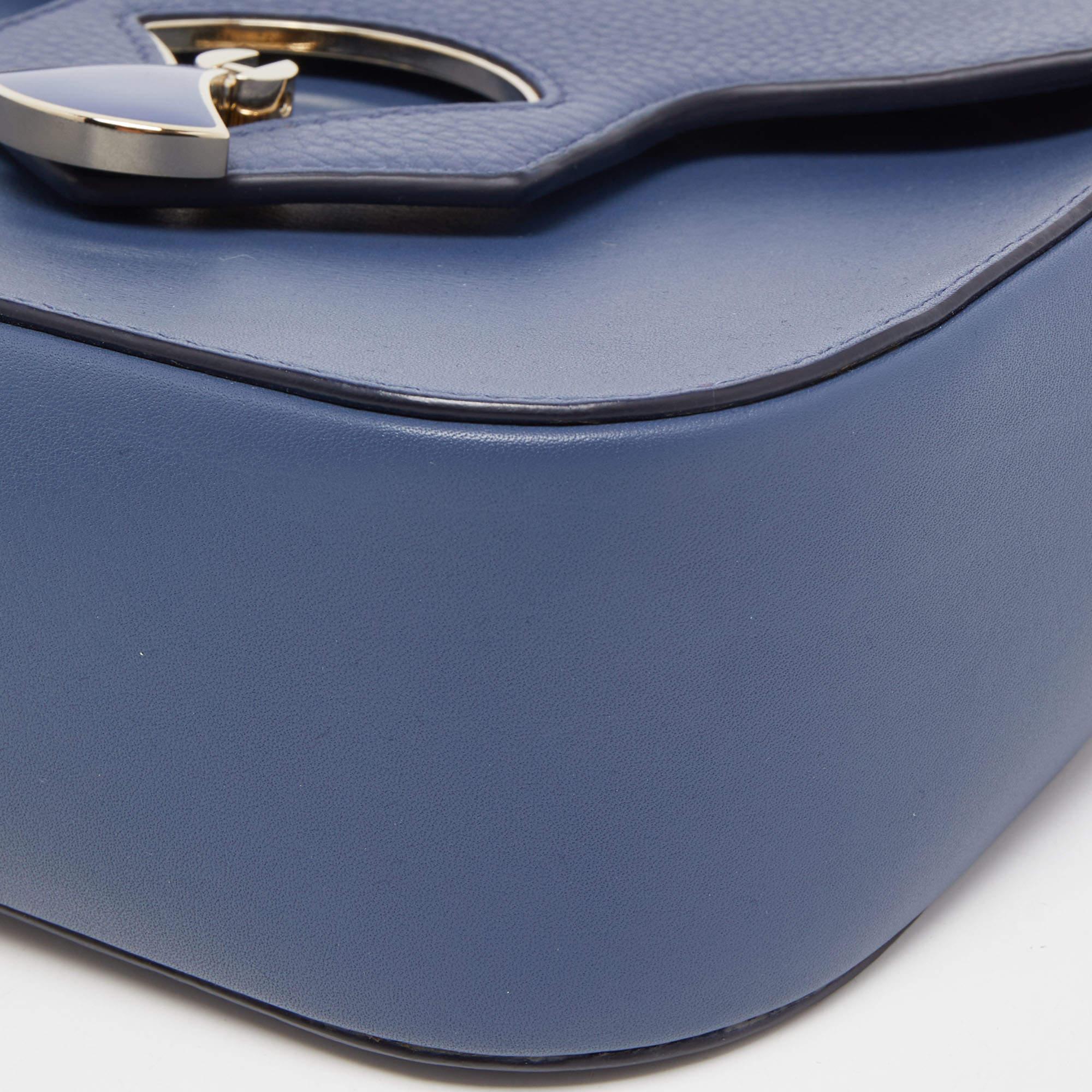 Bvlgari Blue Leather Divas' Dream Shoulder Bag 4