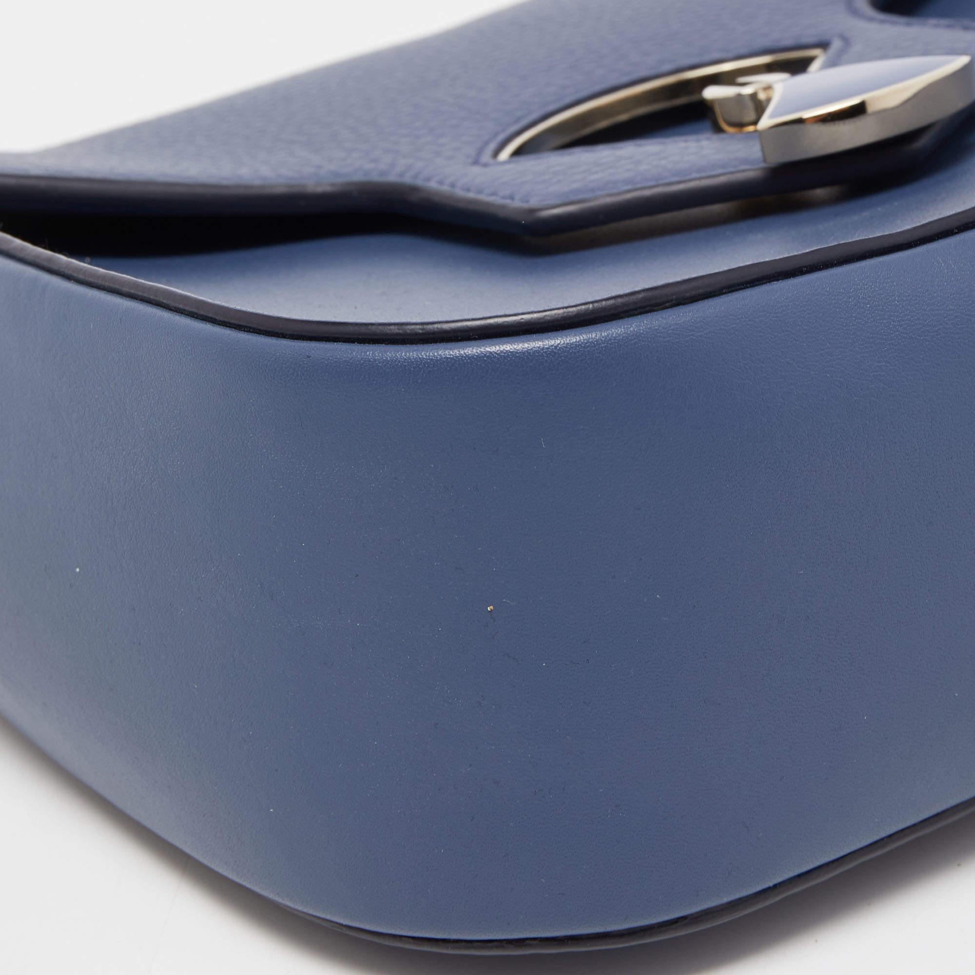 Bvlgari Blue Leather Divas' Dream Shoulder Bag 5