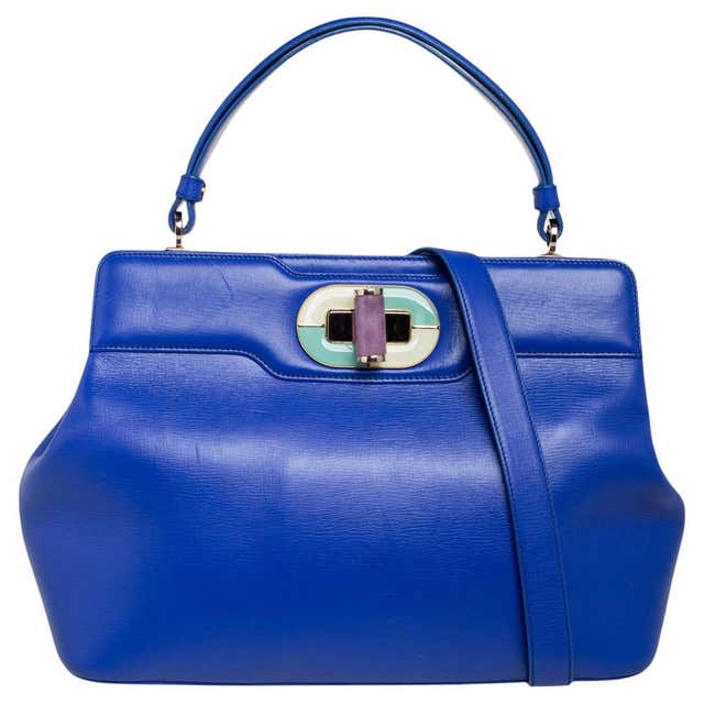 Escada Light Blue Nubuck Leather Box Top Handle Bag For Sale at 1stDibs ...