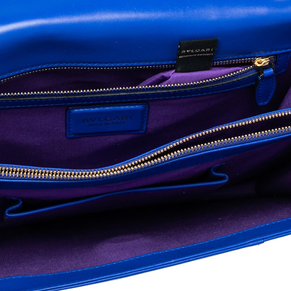 Bvlgari Blue Leather Large Serpenti Forever Flap Shoulder Bag 1