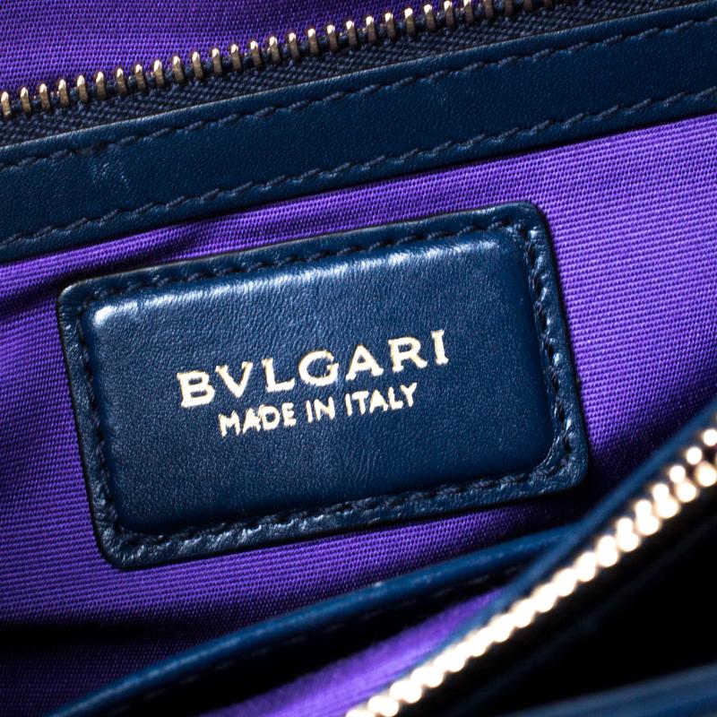 Bvlgari Blue Leather Medium Serpenti Forever Flap Shoulder Bag 1