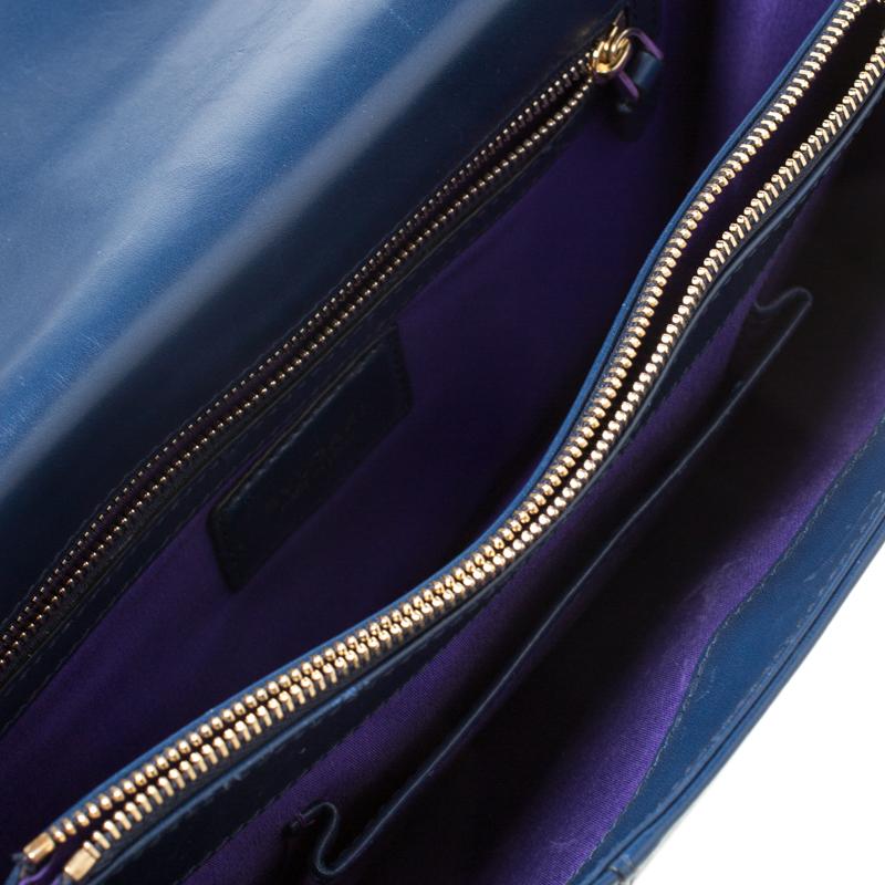 Bvlgari Blue Leather Medium Serpenti Forever Flap Shoulder Bag 2