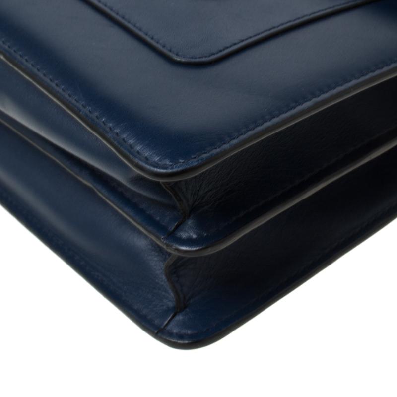 Bvlgari Blue Leather Medium Serpenti Forever Flap Shoulder Bag 4