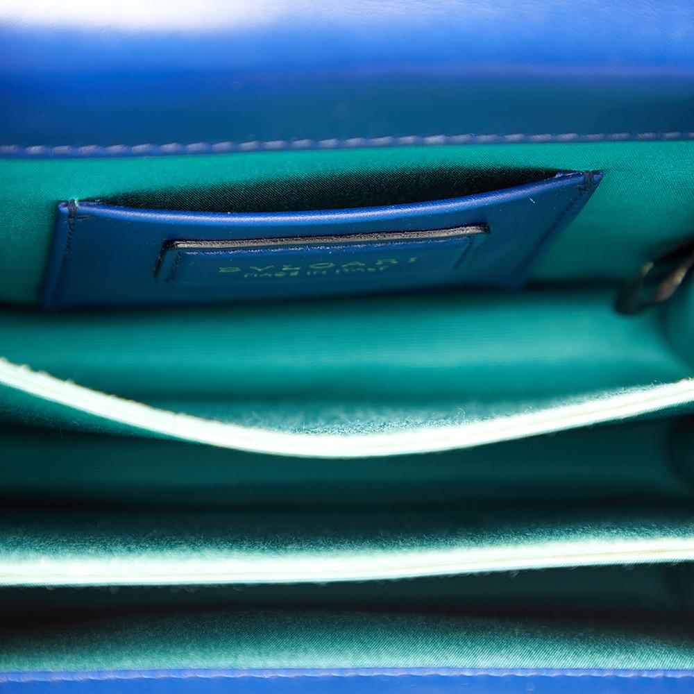 Bvlgari Blue Leather Serpenti Forever Flap Top Handle Bag 4