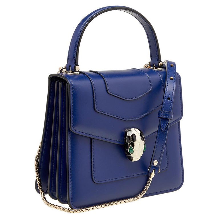 Serpenti leather handbag Bvlgari Turquoise in Leather - 22565580