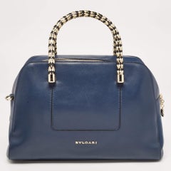Bolso bombín Bvlgari Serpenti Scaglie de piel azul