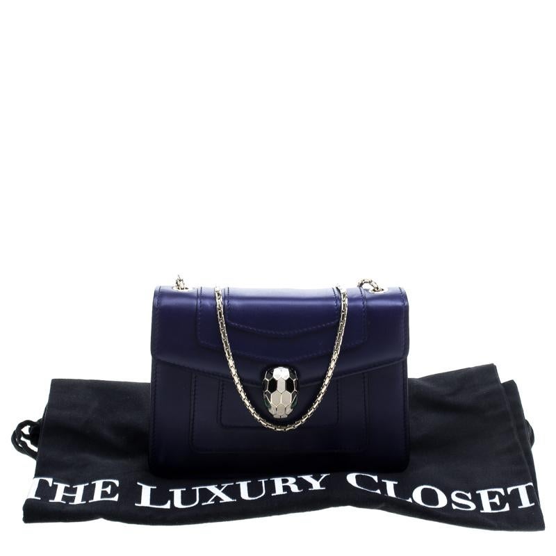 Bvlgari Blue Leather Small Serpenti Forever Shoulder Bag 1