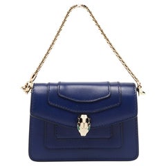 Bvlgari Blue Leather Small Serpenti Forever Shoulder Bag