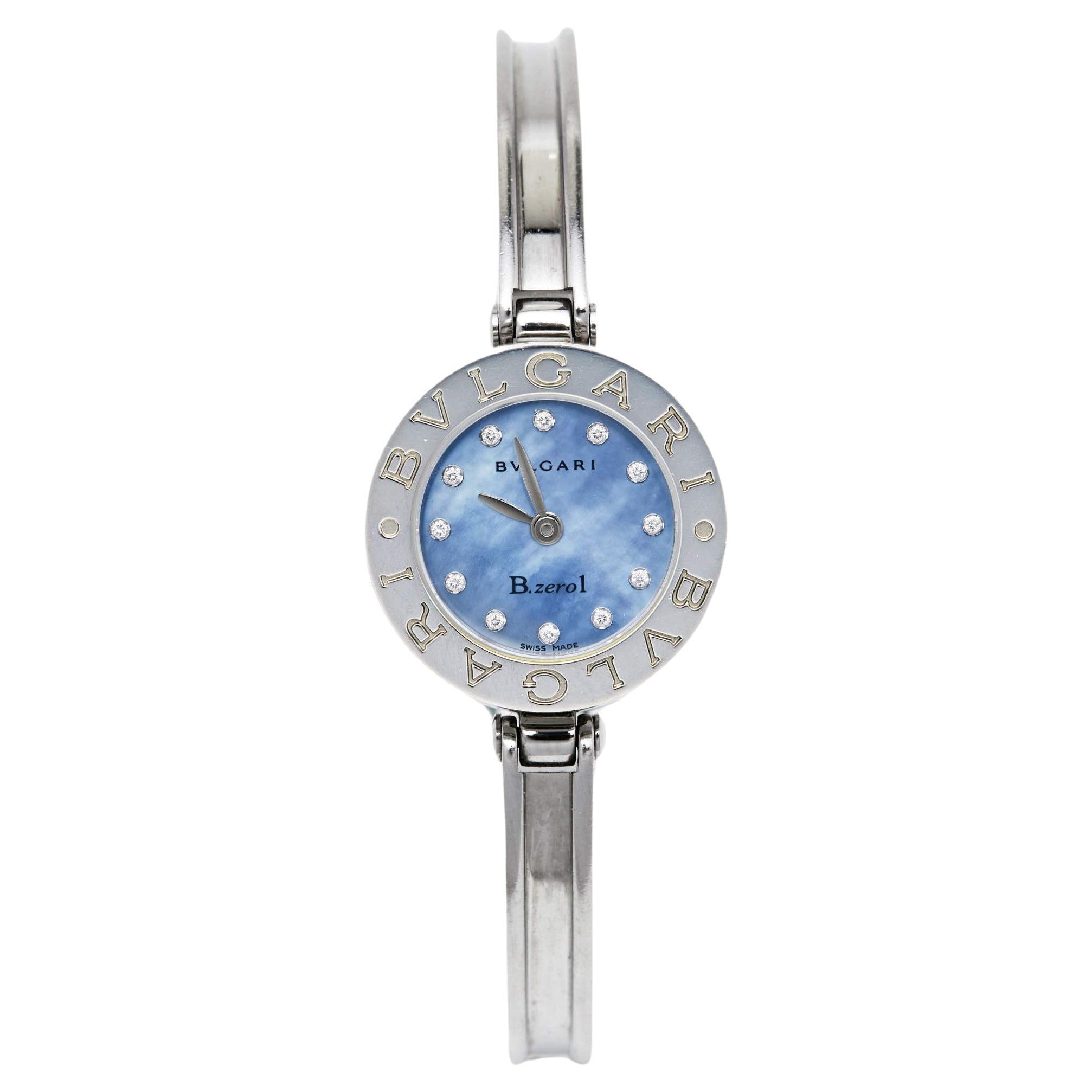 Bvlgari Blue Mother of Pearl Stainless Steel B.Zero1 BZ22S Women's Wristwatch 22