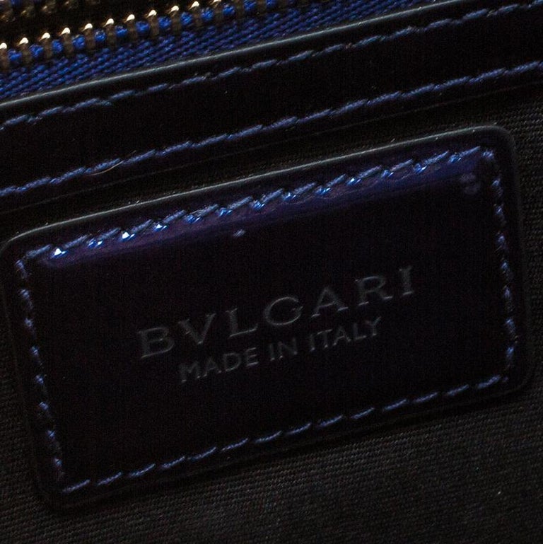 Bvlgari Blue Patent Leather Medium Serpenti Forever Shoulder Bag For ...
