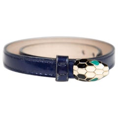 Bvlgari Blue Patent Leather Serpenti Forever Bracelet