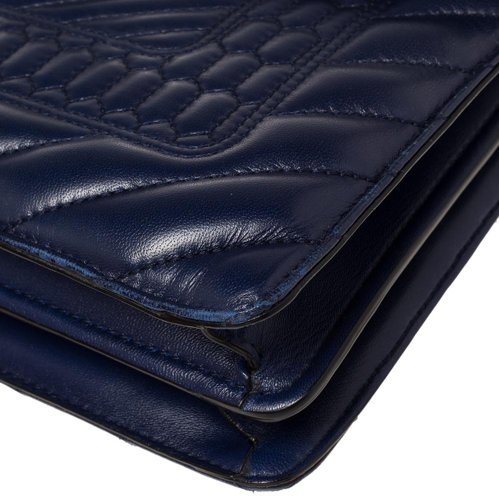 Bvlgari Blue Quilted Scaglie Leather Medium Serpenti Forever Shoulder Bag In Good Condition In Dubai, Al Qouz 2