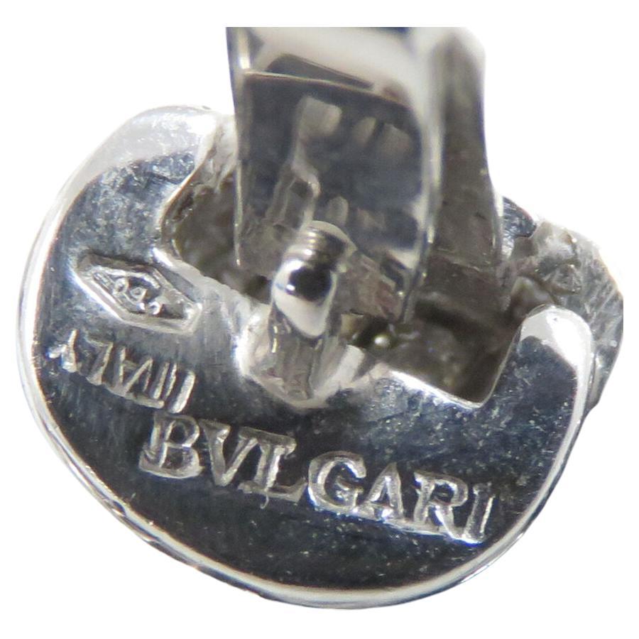 Round Cut Bvlgari Blue Sapphire Diamond 18k White Gold Bracelet For Sale