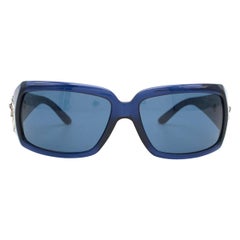 Used Bvlgari Blue Swarovski Crystal Embellished Sunglasses