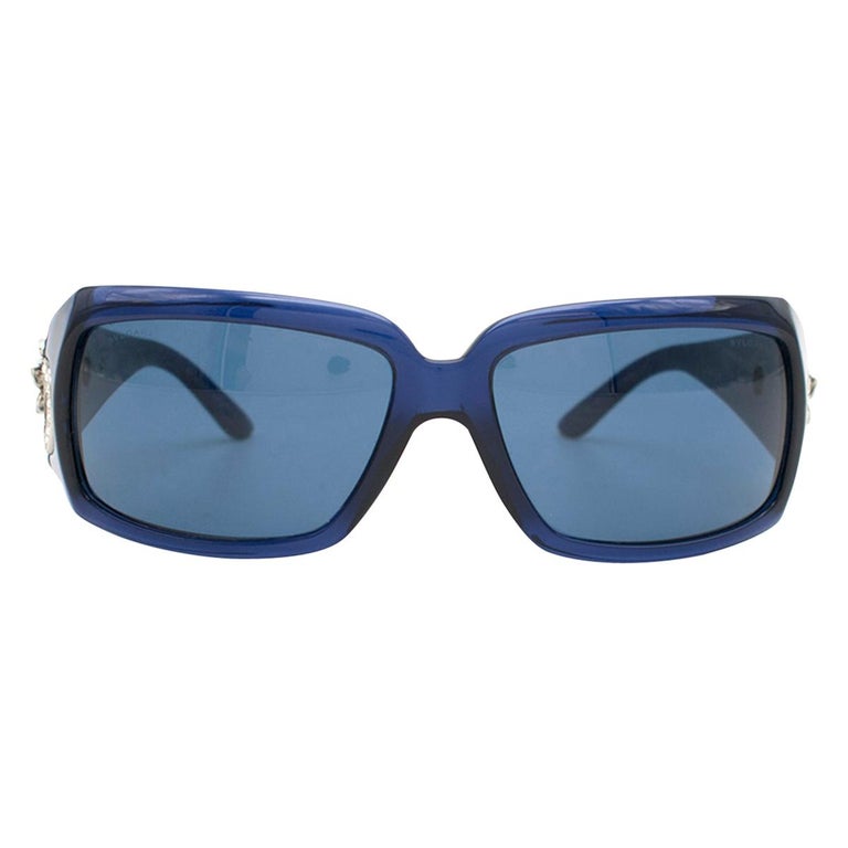 Bvlgari Blaue Sonnenbrille mit Swarovski-Kristallen bei 1stDibs
