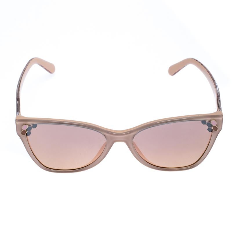 Bvlgari Blush Pink 8208 Mirror Cat Eye Sunglasses In New Condition In Dubai, Al Qouz 2