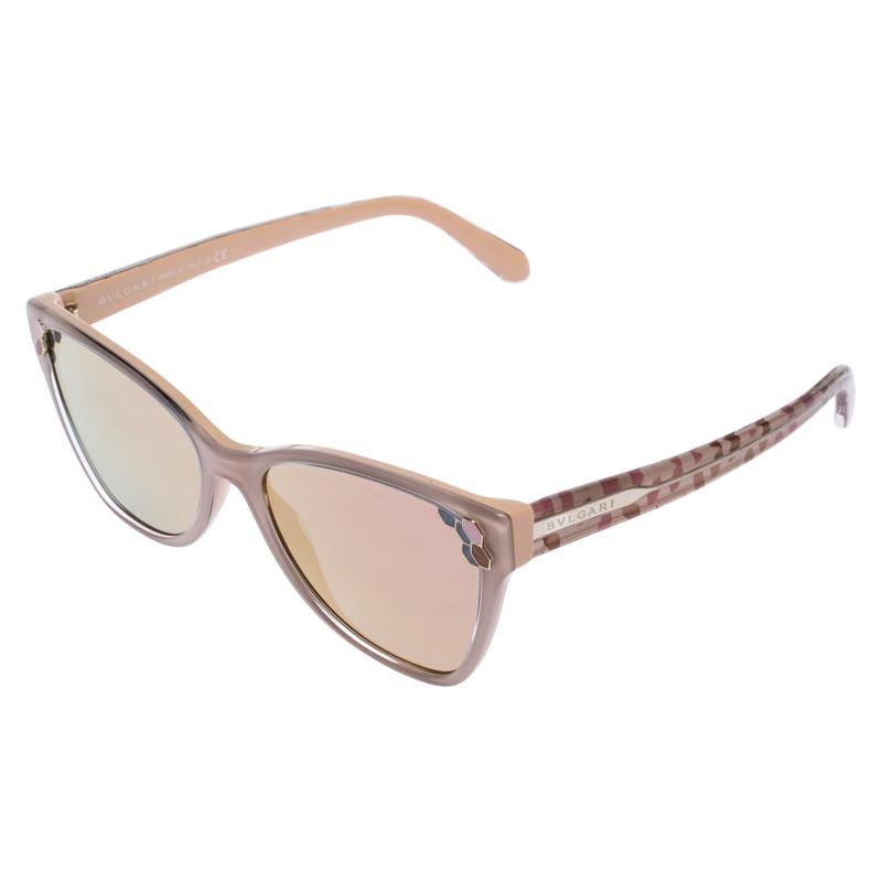 Bvlgari Blush Pink 8208 Mirror Cat Eye Sunglasses