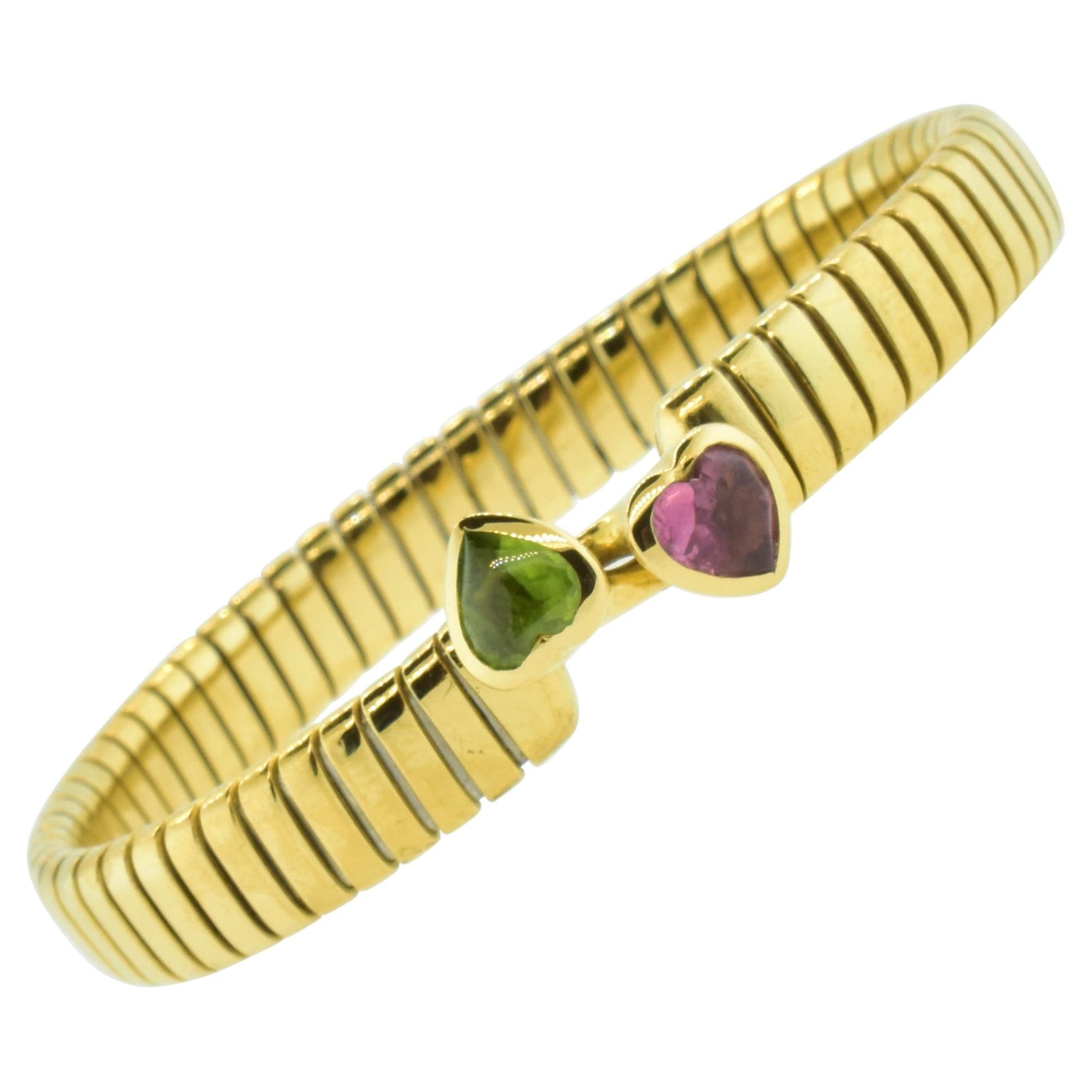 Bvlgari Bracelet with a Heart Shaped Tourmaline and Peridot, circa 2016