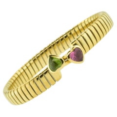 Bvlgari Bracelet with a Heart Shaped Tourmaline and Peridot, circa 2016