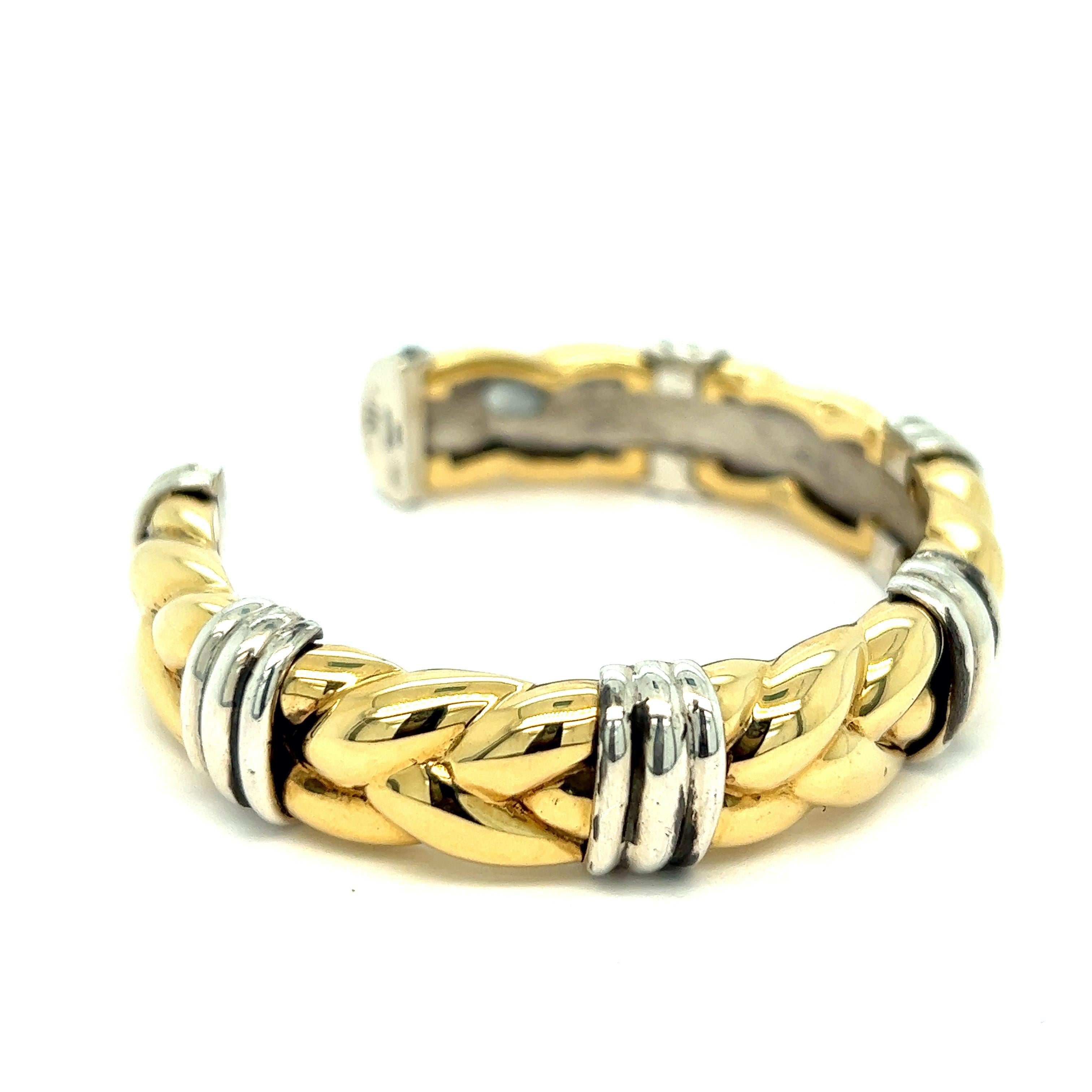 Bvlgari Braided Gold Cuff Bracelet For Sale 1