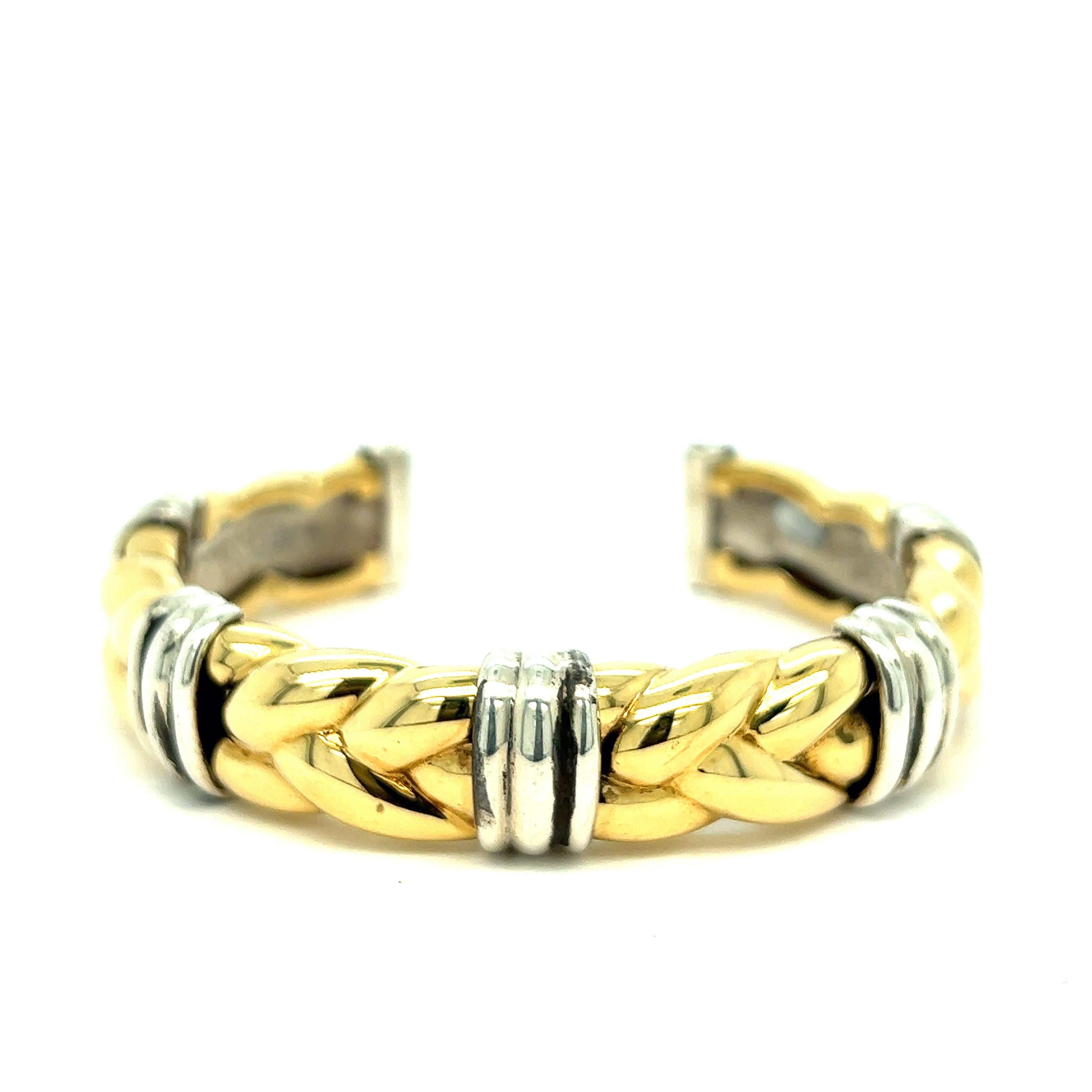 Bvlgari Braided Gold Cuff Bracelet For Sale 2