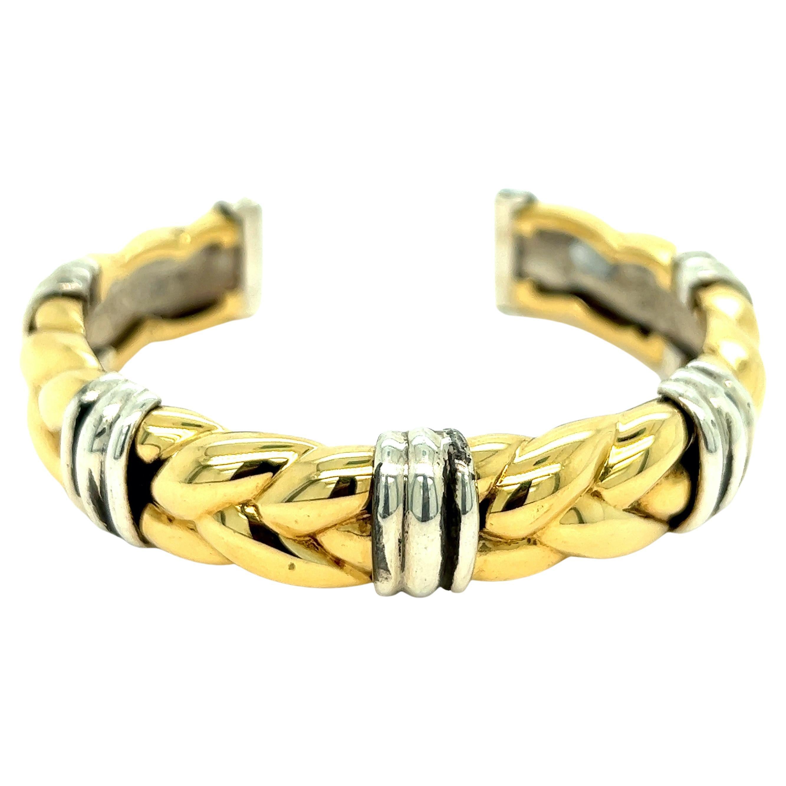 Bvlgari Braided Gold Cuff Bracelet