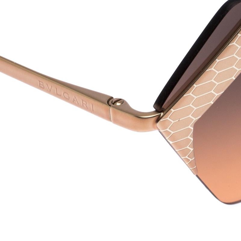 Brown Bvlgari Bronze/Black Gradient 6103 Serpenteyes Geometric Sunglasses