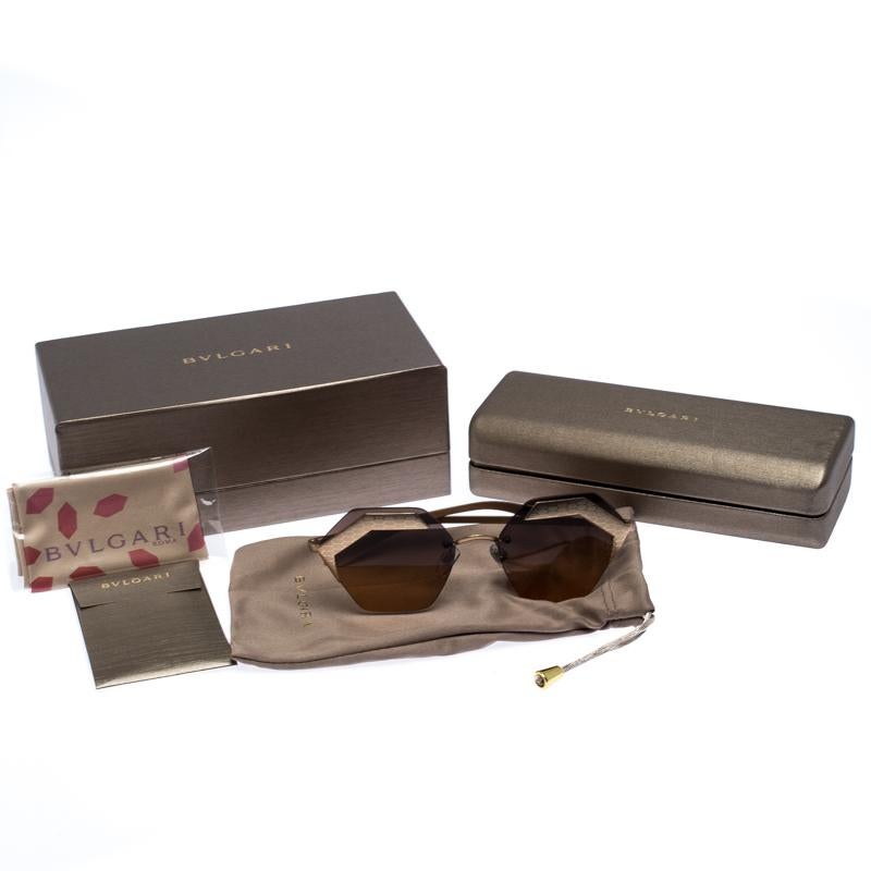 Bvlgari Bronze/Black Gradient 6103 Serpenteyes Geometric Sunglasses 1