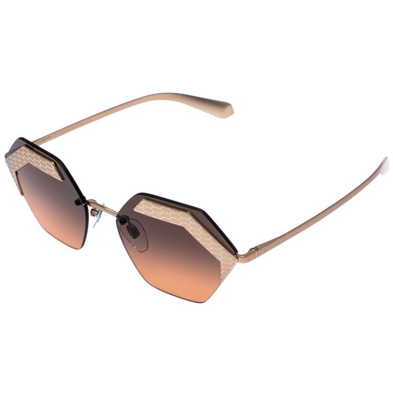 Bvlgari Bronze/Black Gradient 6103 Serpenteyes Geometric Sunglasses