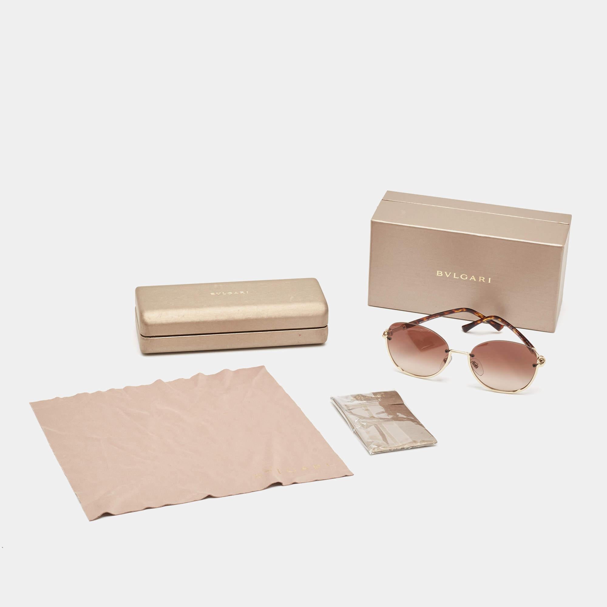Women's Bvlgari Brown/Gold Gradient 6123 Cat Eye Sunglasses